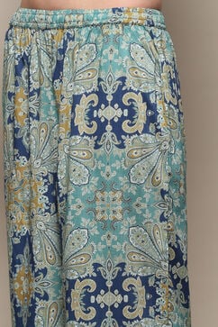 Blue Polyester Blend Asymmetric Suit Set image number 2