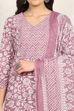 Purple Cotton Screen Printed Unstitched Suit Set image number 2