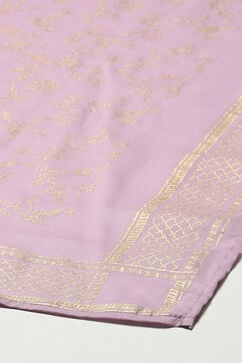 Lavender Cotton Straight Kurta Pants Suit Set image number 3