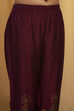 Wine Silk Printed Straight Kurta Set image number 2