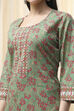 Royal Blue Cotton Screen Print Unstitched Suit Set image number 2