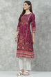 Purple Rayon Straight Printed Kurta image number 2