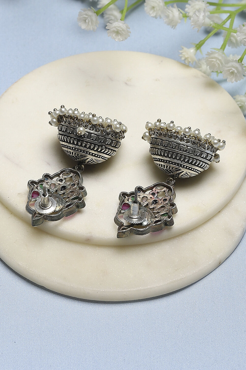 Multi Oxidised Brass Jhumka image number 2