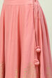 Blush Pink Cotton Anarkali Kurta Lehenga Suit Set image number 2