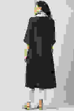 Indigo LIVA A-Line Printed Kurta Dress image number 4