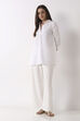 White Viscose Rayon Straight Palazzos image number 0