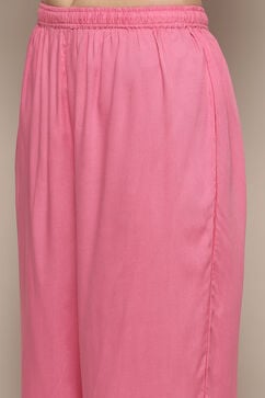 Pink Rayon Straight Suit Set image number 2