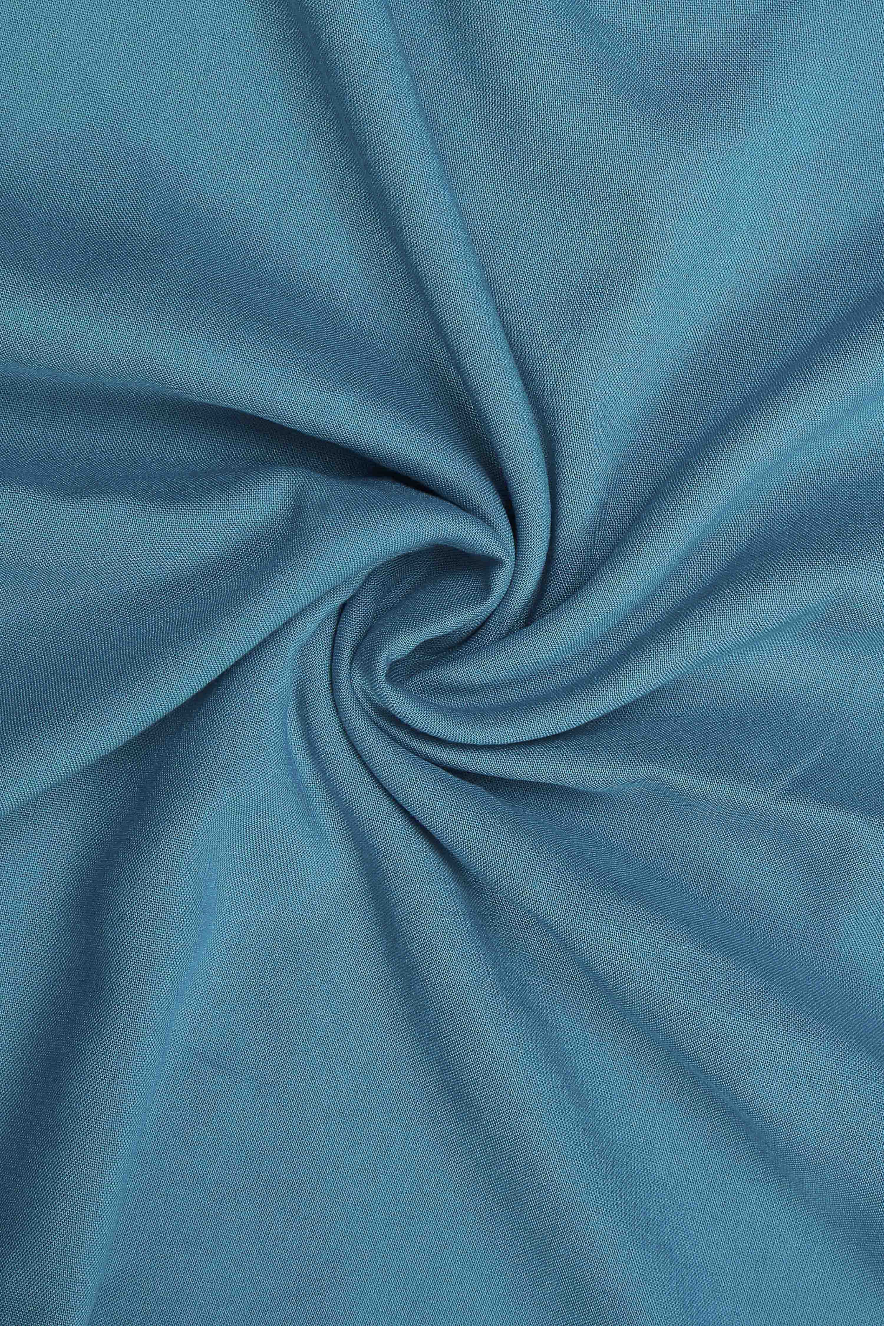 Blue Organza Rajasthani Print Unstitched Suit Set image number 2