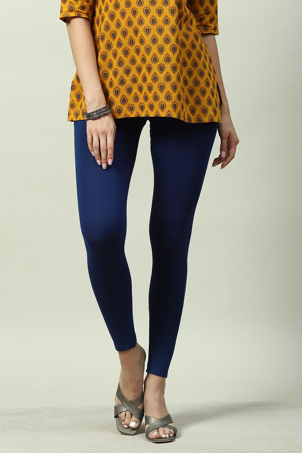 Deep Blue Solid Leggings