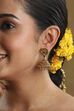 Red Gold Plated Minimal Stone Studded Jhumkas image number 1