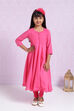 Pink Cotton Anarkali Suit image number 5