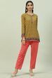 Off White Art Silk Straight Printed Kurti image number 5