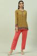 Mustard Art Silk Straight Printed Kurti image number 5