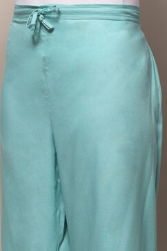 Turquoise Rayon Gathered Suit Set image number 2