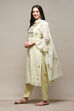 Yellow Cotton Blend Woven Unstitched Suit Set image number 6