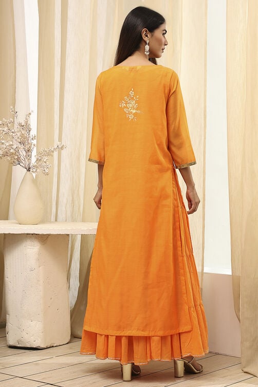 Black Poly Chanderi  Dress image number 5