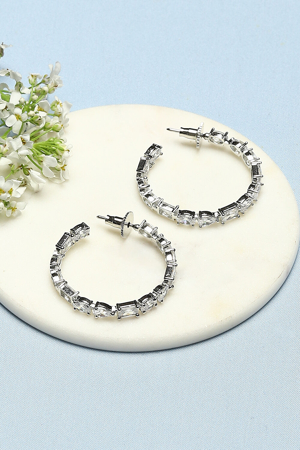 White Brass Earrings image number 0