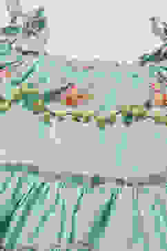 Sea Green Cotton Tiered Dress image number 1