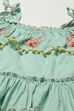 Sea Green Cotton Tiered Dress