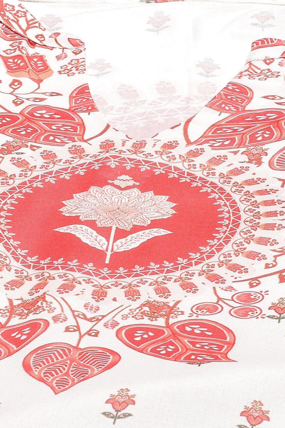 Off White Cotton Blend Digital Print Unstitched Suit Set image number 1