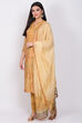 Yellow Cotton A-Line Kurta Churidar Suit Set image number 2