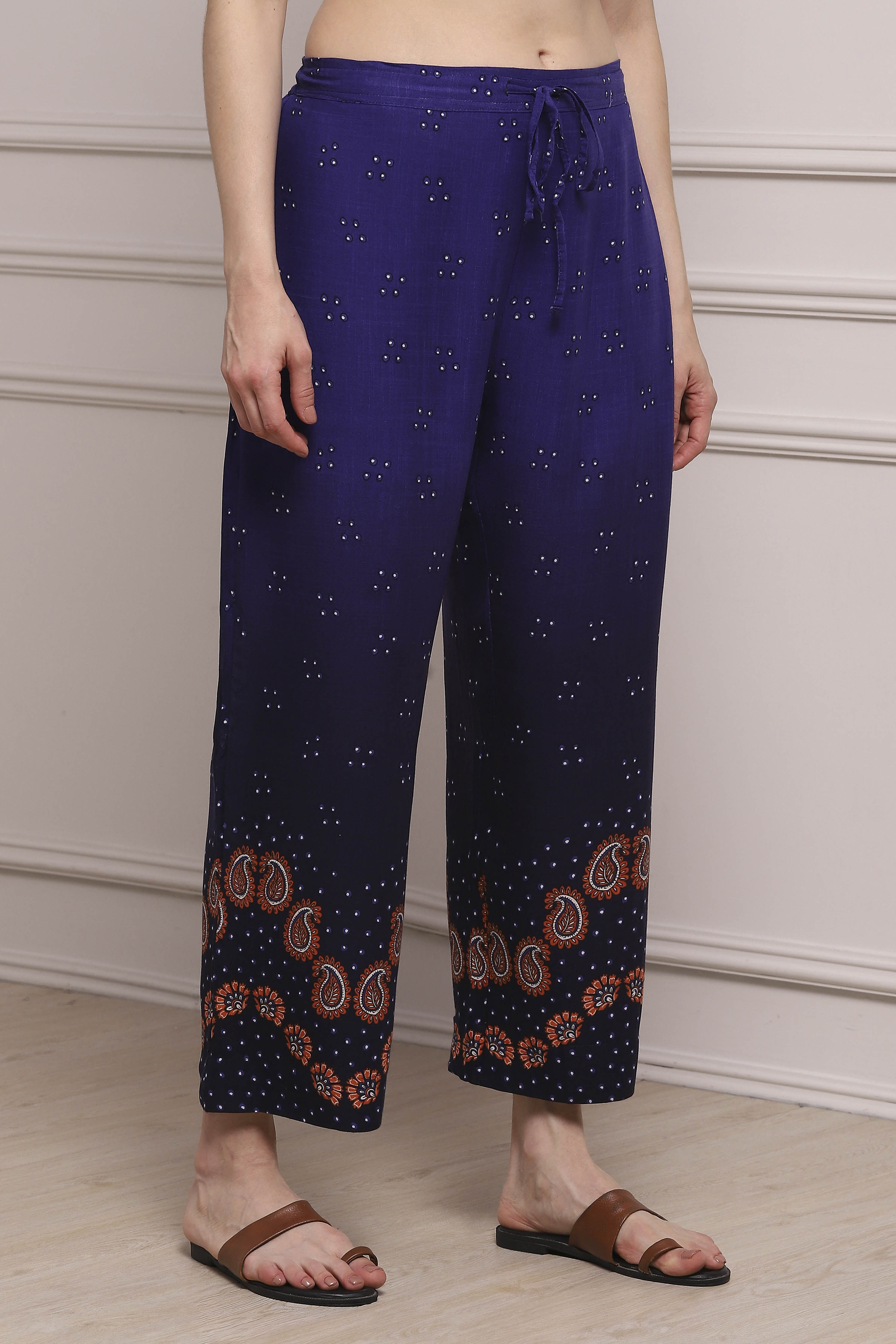 Navy Rayon Palazzo image number 3