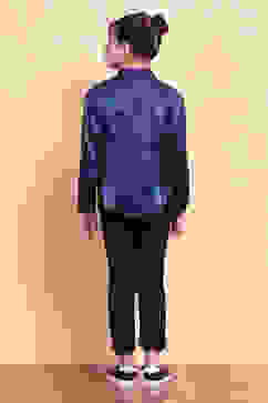 Blue Viscose Blend Shirt Set image number 4