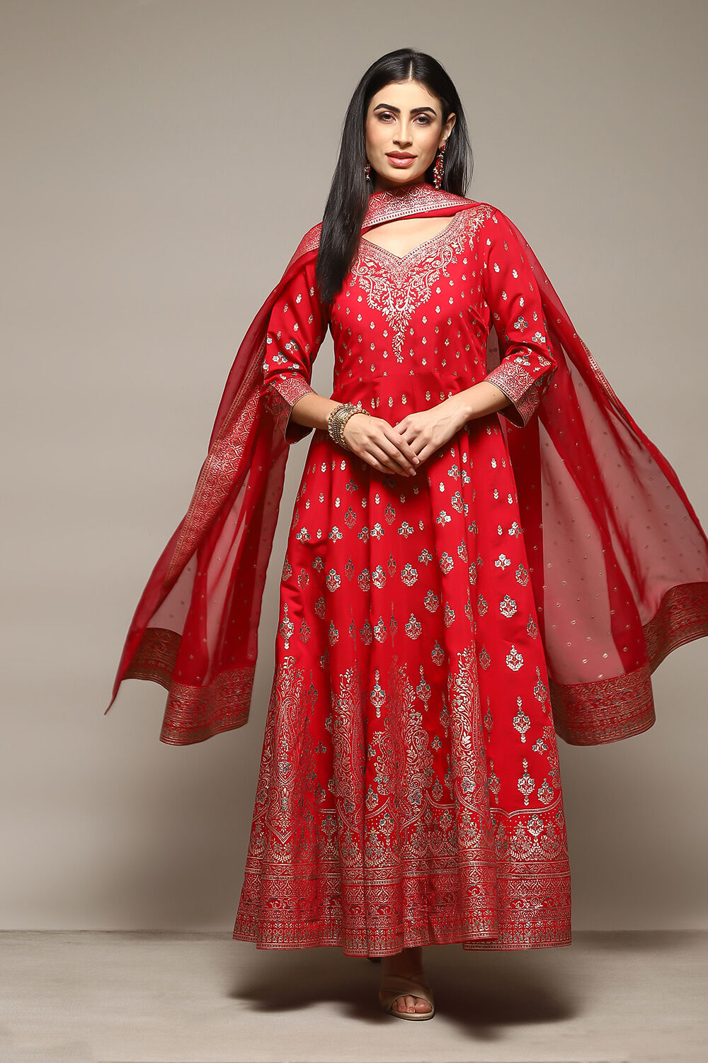 Biba red salwar suit discount