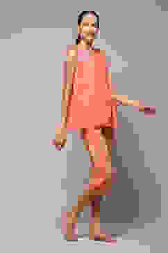 Coral Rayon Printed 2 Piece Sleepwear Set image number 5