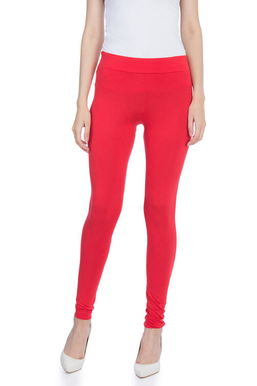 Red Cotton And Art Silk Leggings image number 0