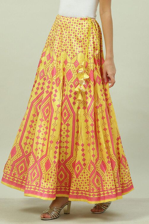 Yellow Art Silk Skirt image number 2