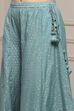 Blue Silk Chanderi Anarkali Suit Set image number 2