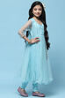 Sky Blue Nylon Anarkali Set image number 8