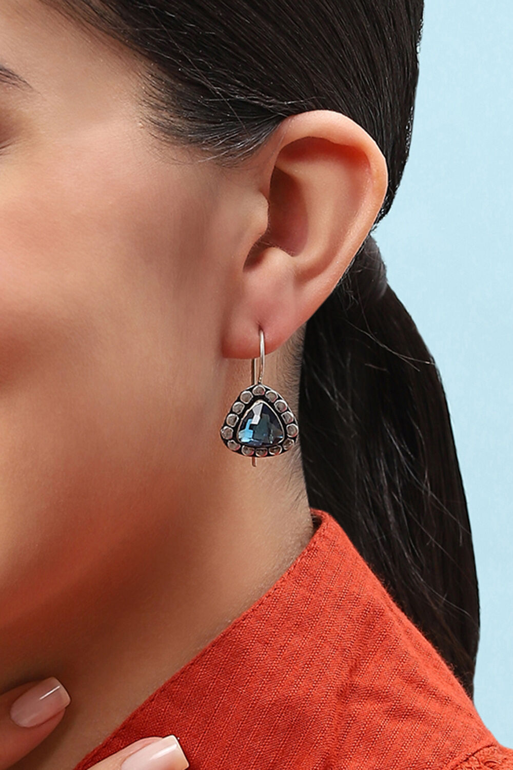 Blue Brass Earrings image number 3