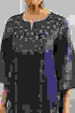 Blue Printed Straight Suit Set image number 1