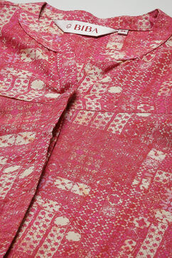 Pink Rayon Printed Kurti image number 5