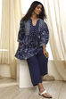 Indigo Pure Cotton Fusion Kurta Set image number 7