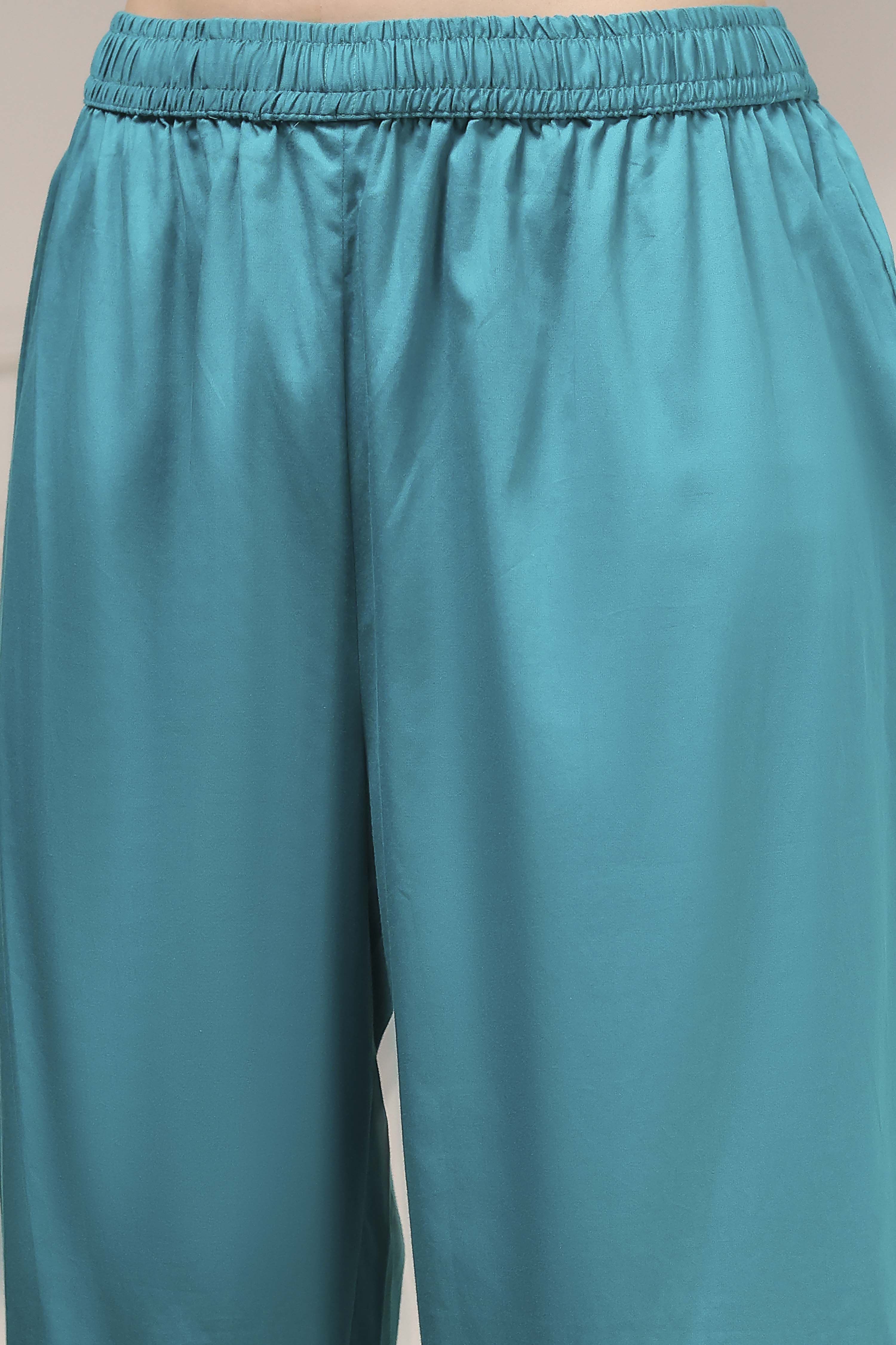 Pink Cotton Blend Printed Straight Suit Set image number 2