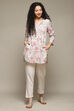 Ecru Rayon Printed Kurti