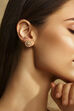 Pearl Brass Gold-Plated Cluster Stud Earrings image number 1