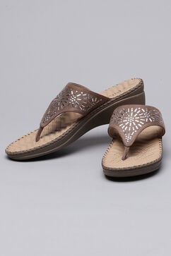 Cream Synthetic Suede Sandals image number 0