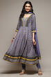 Blue Rayon Anarkali Kurta Churidar Suit Set