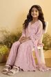 Pink Embroidered Straight Sharara Kurta Set image number 0