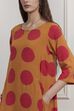 Mustard Yellow Printed A-Line Dress image number 1