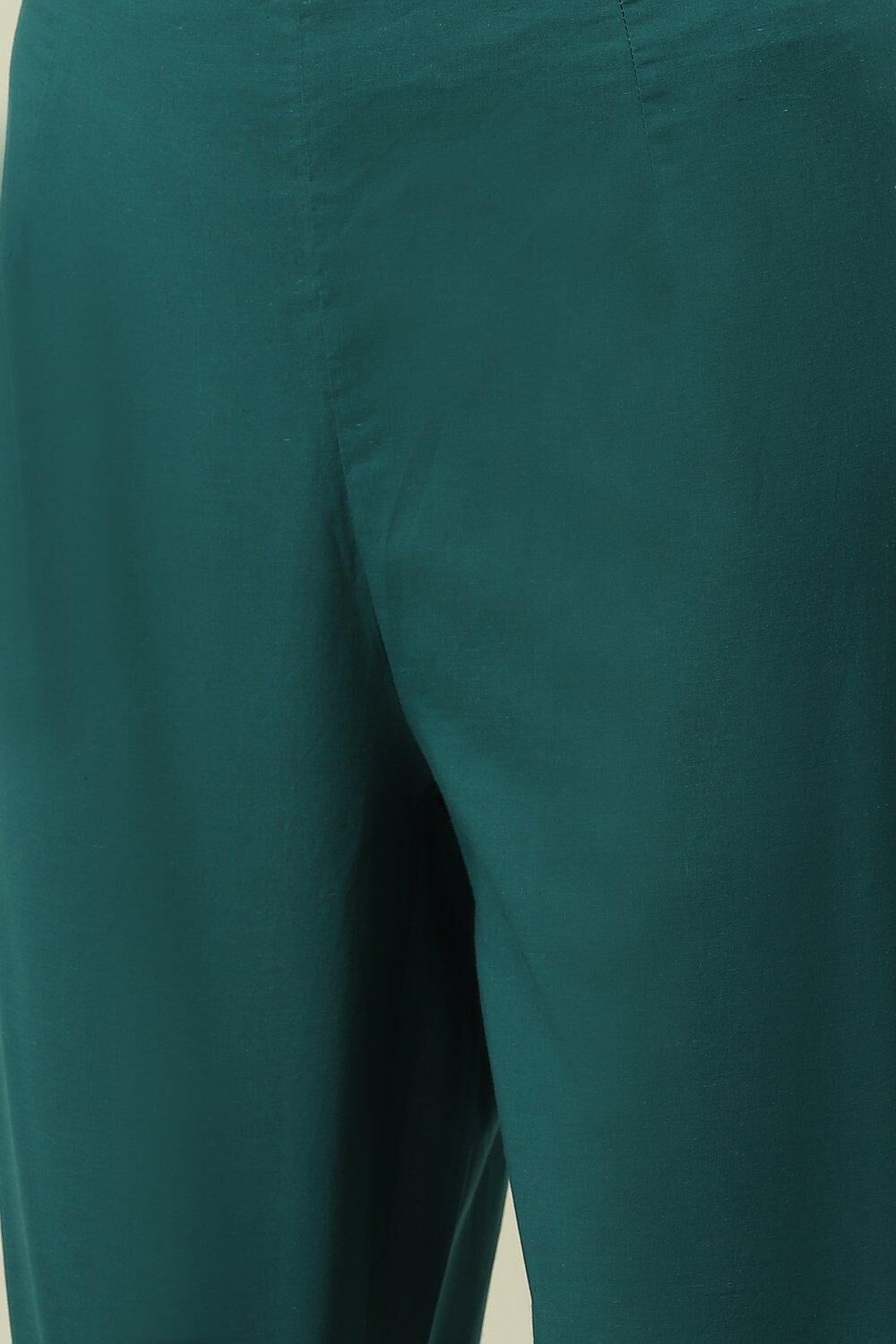 Red Cotton Straight Kurta Pants Suit Set image number 2