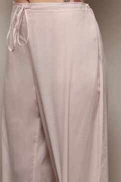 White Voile Kalidar Printed Kurta Palazzo Suit Set image number 2