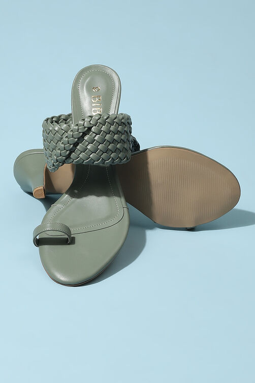 Green Pu Ring Toe Sandals image number 3