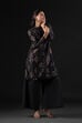 Rohit Bal Black Cotton Silk Straight Printed Kurta Set image number 0