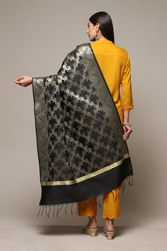 Black Silk Blend Yarndyed Dupatta image number 3