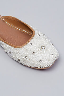 White Pearl Embellished Mules image number 3
